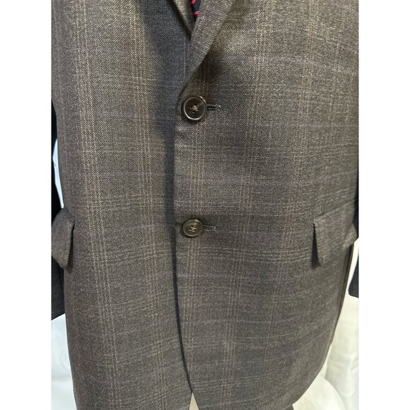 Calvin Klein Mens Wool Suit Jacket Blazer 44R Dark Brown With Notch Lapel & Butt - Picture 3 of 9